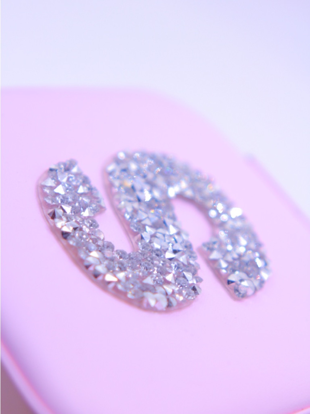 Pink travel size Jewelry Box with Crystal 'S' initial - Picture 2 of 5